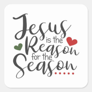 Pegatina Cuadrada Jesús Es La Razón Por La Que Los Navidades Pegatin