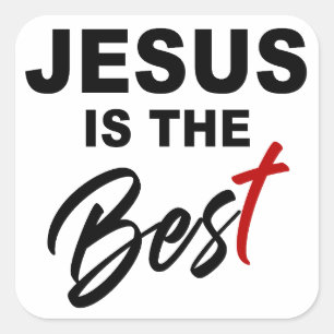 Pegatina Cuadrada JESUS es lo mejor - Niños y fe cristiana adulta