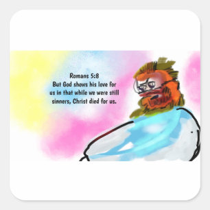 Pegatina Cuadrada Jesús está aquí