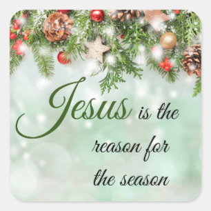 Pegatina Cuadrada Jesús hermoso es la razón de la estación