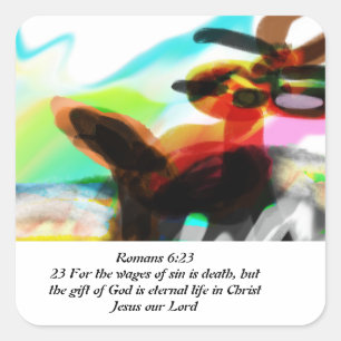Pegatina Cuadrada jesus love joy