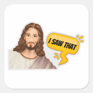 Pegatina Cuadrada Jesús Vi Eso