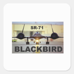 Pegatina Cuadrada jet caliente del negro