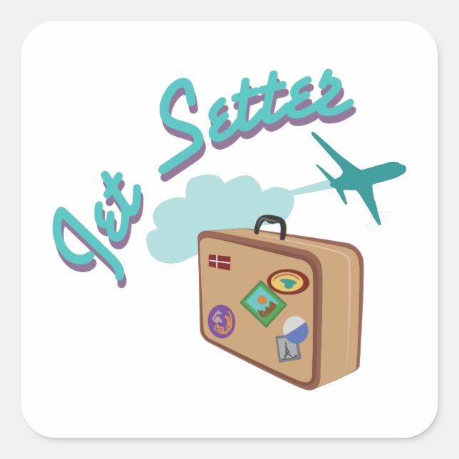 Pegatina Cuadrada Jet Setter (Anverso)