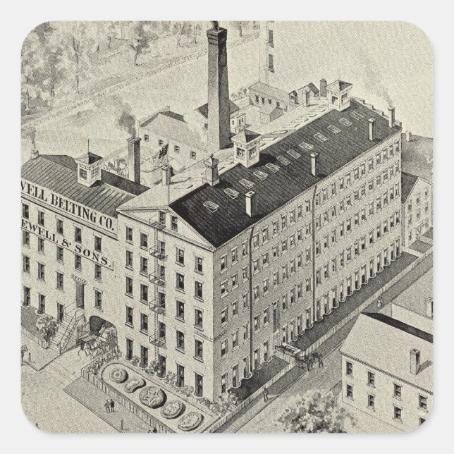 Pegatina Cuadrada Jewell Belting Co (Anverso)