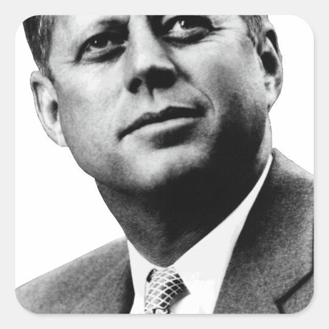 Pegatina Cuadrada JFK - John F. Kennedy (Anverso)
