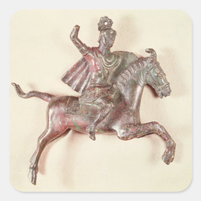 Pegatina Cuadrada Jinete (Anverso)