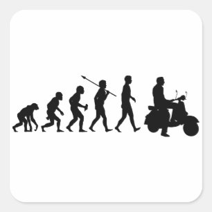 Pegatina Cuadrada Jinete de la vespa