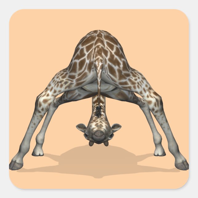 Pegatina Cuadrada Jirafa Flexible (Anverso)