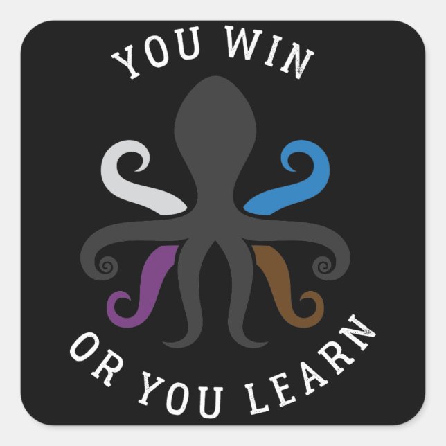 Pegatina Cuadrada Jiu Jitsu BJJ Octopus Jiu Jitsu Light (Anverso)