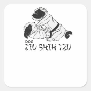 Pegatina Cuadrada Jiu Shih Tzu