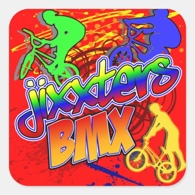 Pegatina Cuadrada Jixxter BMX (Anverso)