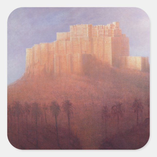 Pegatina Cuadrada Jodhpur Fort (Anverso)