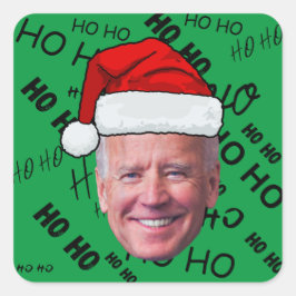 Pegatina Cuadrada Joe Biden Funny Green Ho Navidades