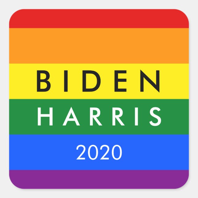 Pegatina Cuadrada Joe Biden Kamala Harris 2020 (Anverso)