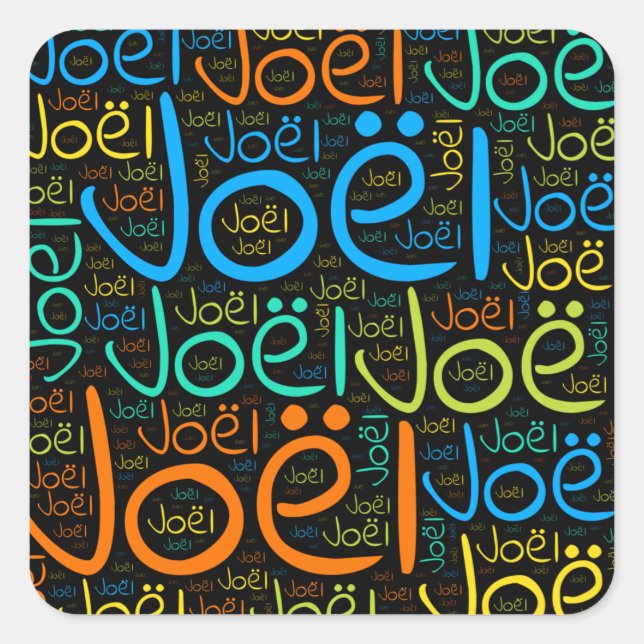 Pegatina Cuadrada Joel (Anverso)
