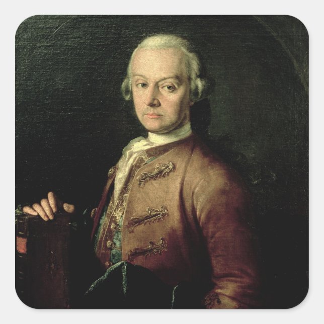 Pegatina Cuadrada Johann Georg Leopold Mozart (Anverso)