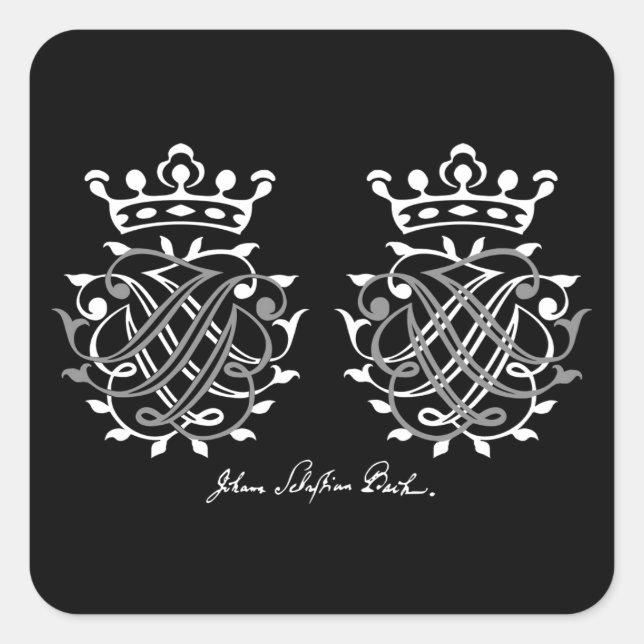 Pegatina Cuadrada Johann Sebastian Bach Siegel (Anverso)