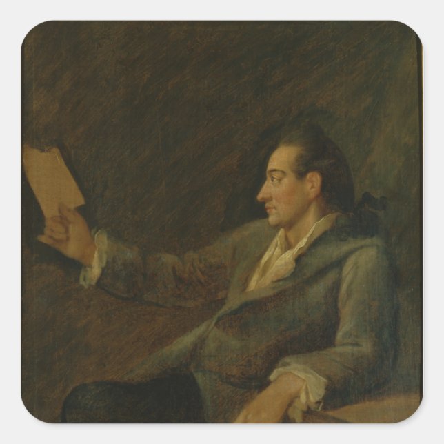 Pegatina Cuadrada Johann Wolfgang von Goethe, 1775 (Anverso)