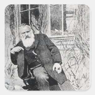Pegatina Cuadrada Johannes Brahms, c.1897