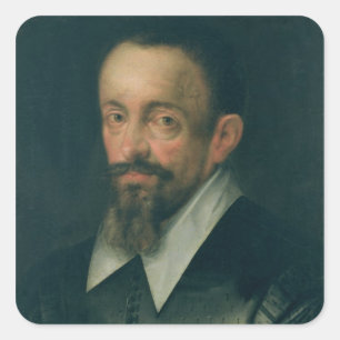 Pegatina Cuadrada Johannes Kepler , astrónomo, c.1612