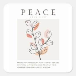 Pegatina Cuadrada John 14:27 Paz te dejo