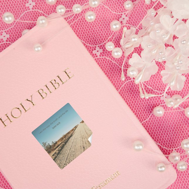 Pegatina Cuadrada John 14:6 KJV Sticker – Desert Faith Collection (Subido por el creador)