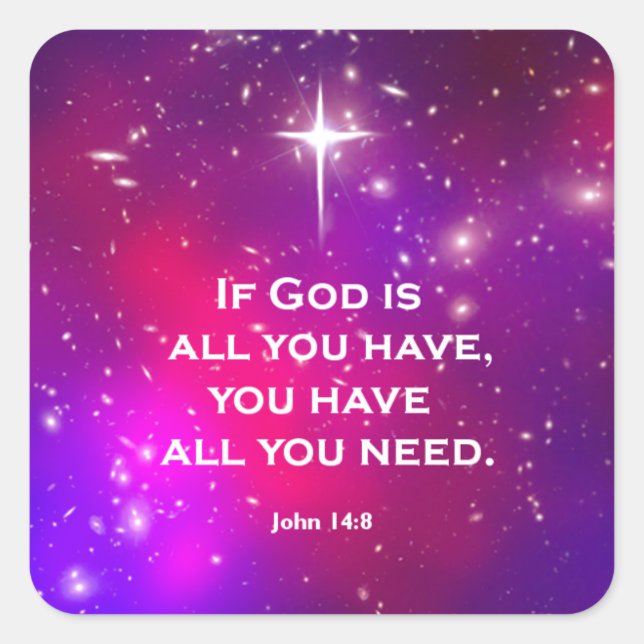 Pegatina Cuadrada John 14:8 (Anverso)