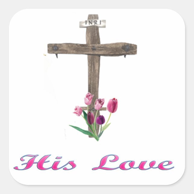 Pegatina Cuadrada john 3:16 (Anverso)