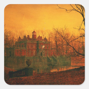 Pegatina Cuadrada John Atkinson Grimshaw   Casa embrujada