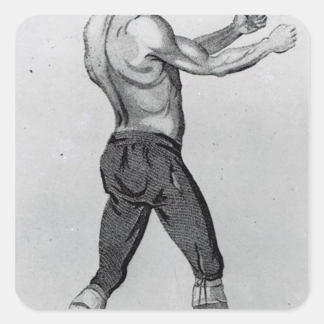 Pegatina Cuadrada John Broughton (Anverso)