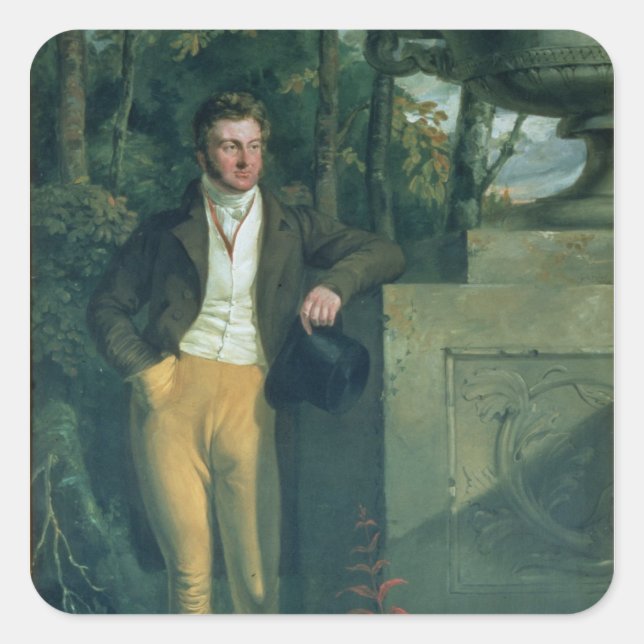 Pegatina Cuadrada John Charles, 3er Earl Spencer (Anverso)