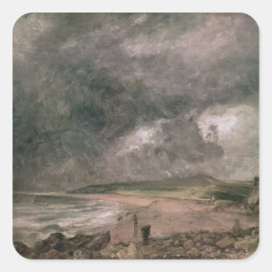 Pegatina Cuadrada John Constable   Bahía de Weymouth con dirección a
