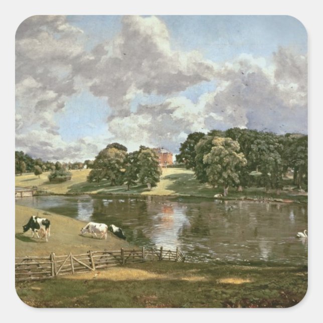 Pegatina Cuadrada John Constable | Wivenhoe Park, Essex, 1816 (Anverso)