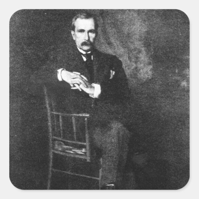 Pegatina Cuadrada John Davison Rockefeller (Anverso)