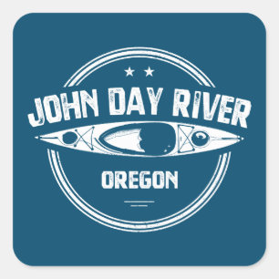 Pegatina Cuadrada John Day River Oregon Kayaking