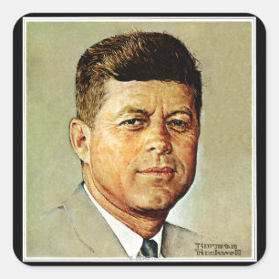 Pegatina Cuadrada John F. Kennedy EN MEMORIAM
