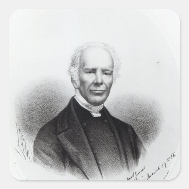 Pegatina Cuadrada John Keble, 1866 (Anverso)