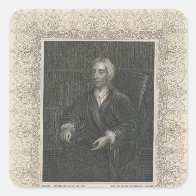 Pegatina Cuadrada John Locke (Anverso)