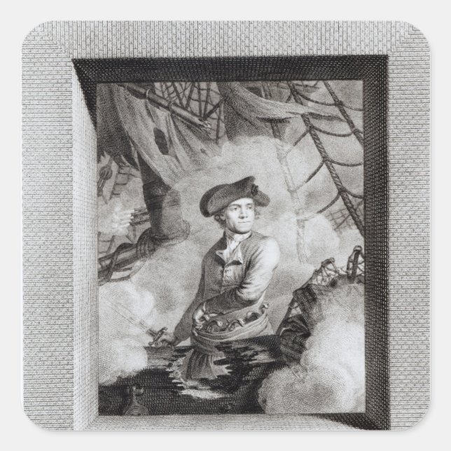 Pegatina Cuadrada John Paul Jones (Anverso)