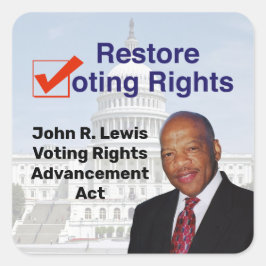 Pegatina Cuadrada John R. Lewis Voting Rights Advancement Act