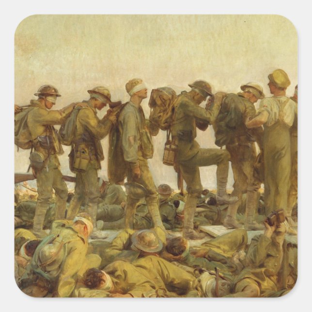 Pegatina Cuadrada John Singer Sargent - Gassed (Anverso)