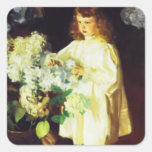 Pegatina Cuadrada John Singer Sargent- Helen Sears