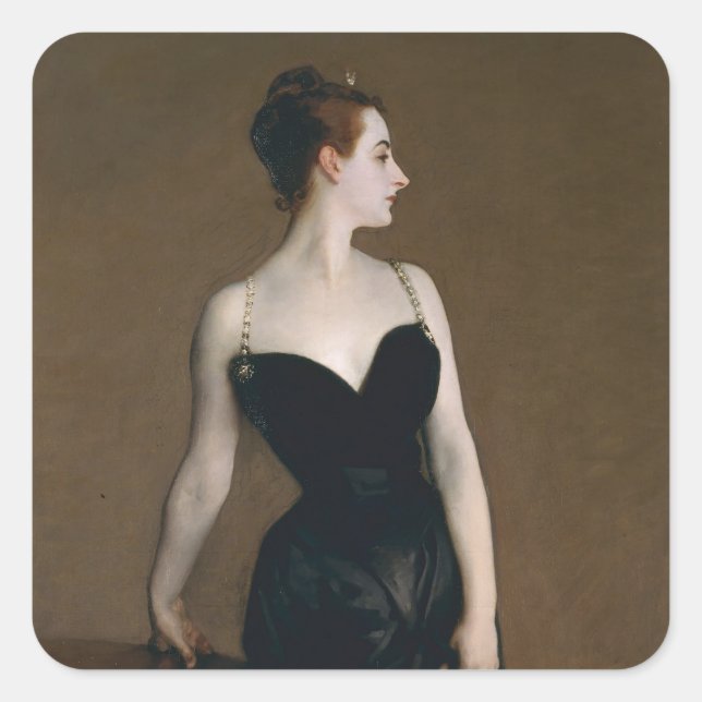 Pegatina Cuadrada John Singer Sargent Madame X Classic Retrato (Anverso)