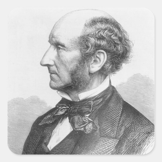 Pegatina Cuadrada John Stuart Mill (Anverso)