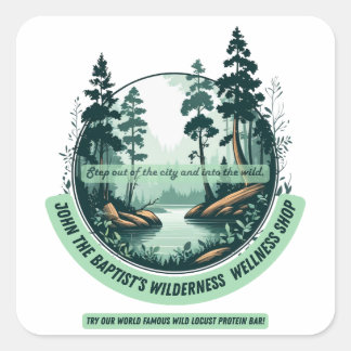 Pegatina Cuadrada John the Baptist's Wilderness Wellness Shop