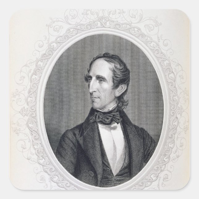 Pegatina Cuadrada John Tyler (Anverso)