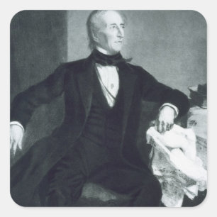 Pegatina Cuadrada John Tyler, décimo presidente de los Estados Unido