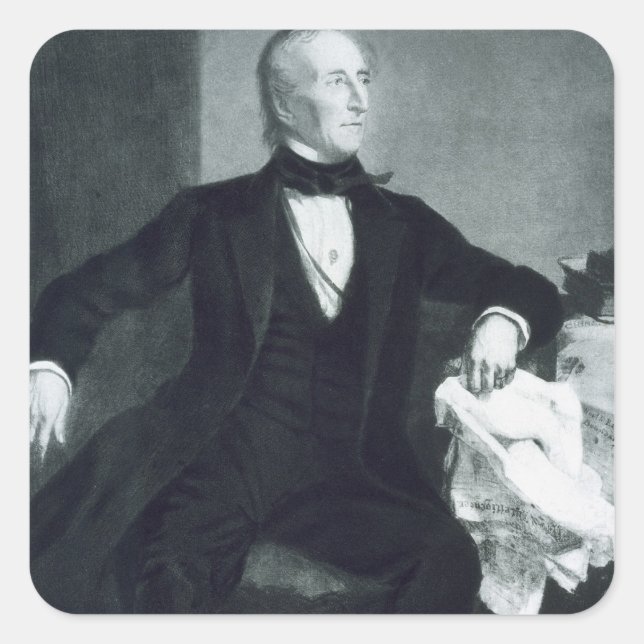 Pegatina Cuadrada John Tyler, décimo presidente de los Estados Unido (Anverso)