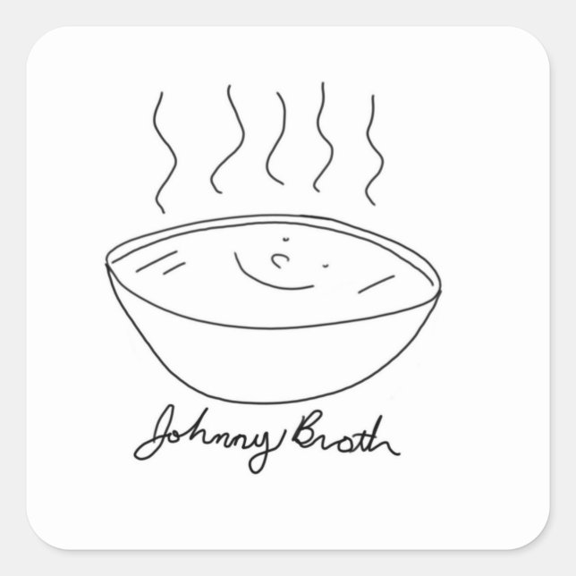 Pegatina Cuadrada Johnny Broth Button (Anverso)